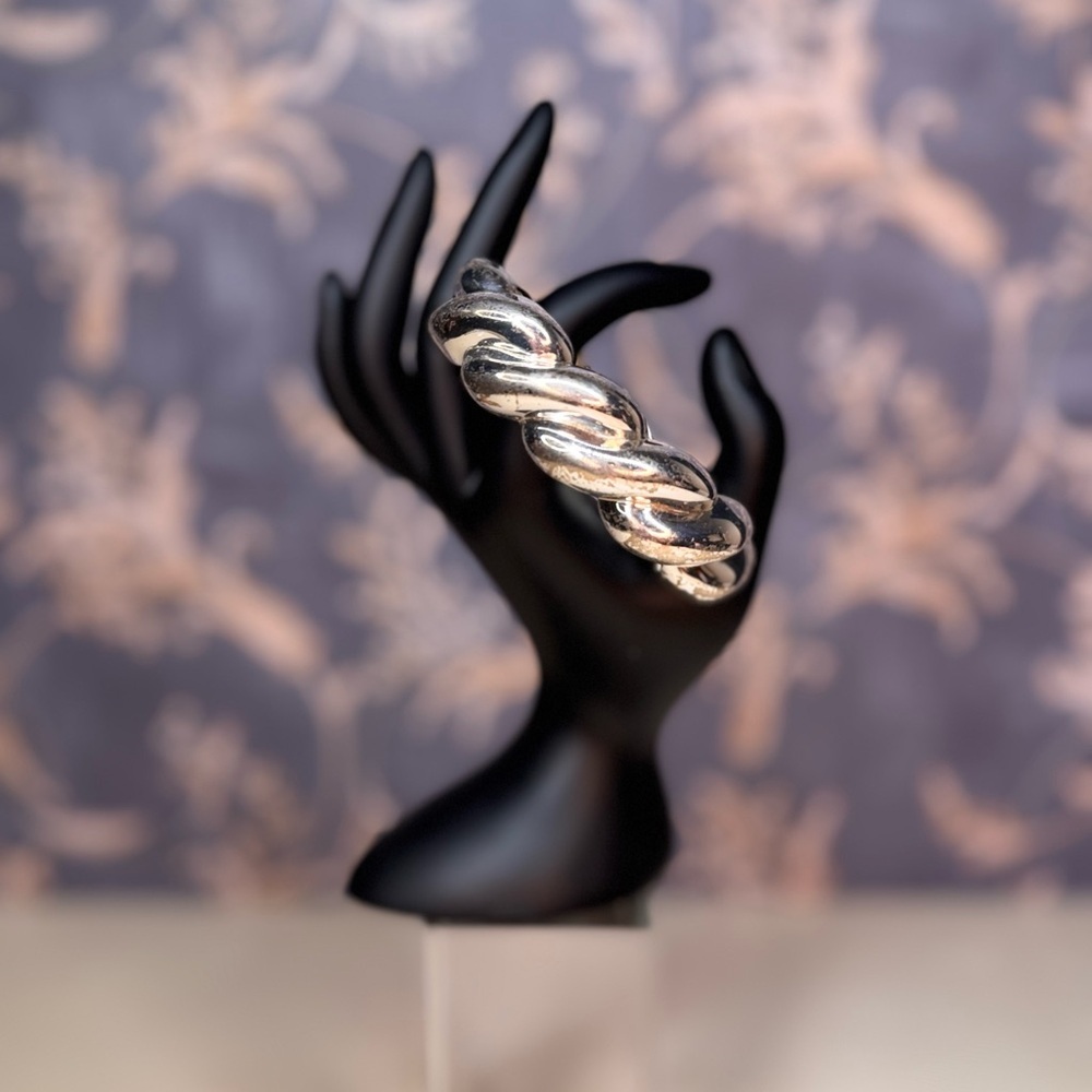 Vintage Estate Silver Toned Cuff Bracelet Lot C21